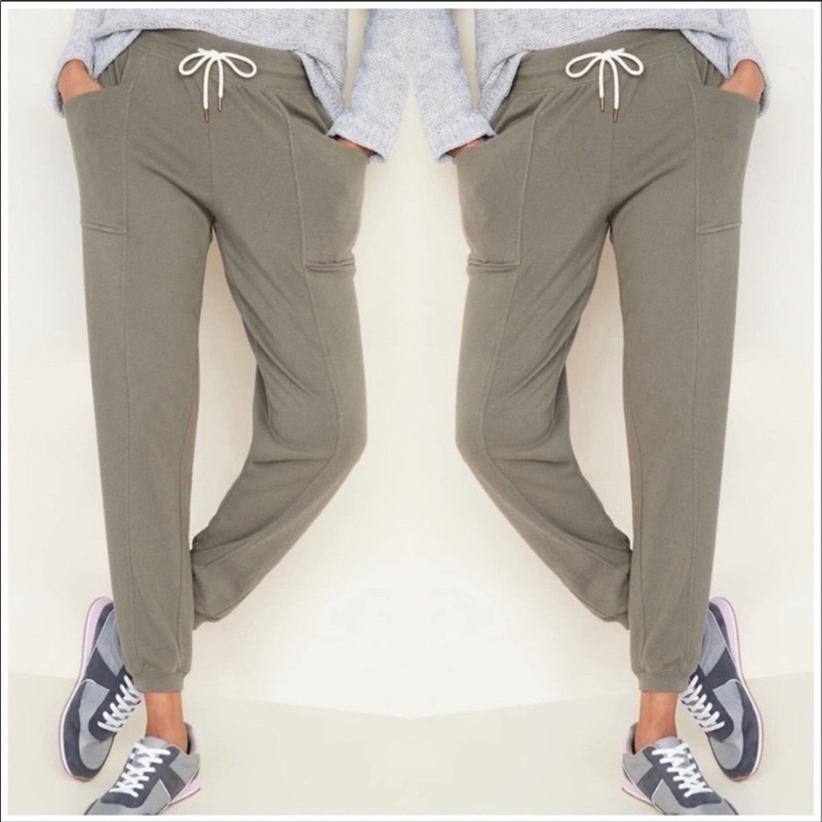 Old Navy OLD NAVY Olive Green Sweatpants Terry Joggers Pants Ankle M Size 30" / US 8 / IT 44 - 1 Thumbnail