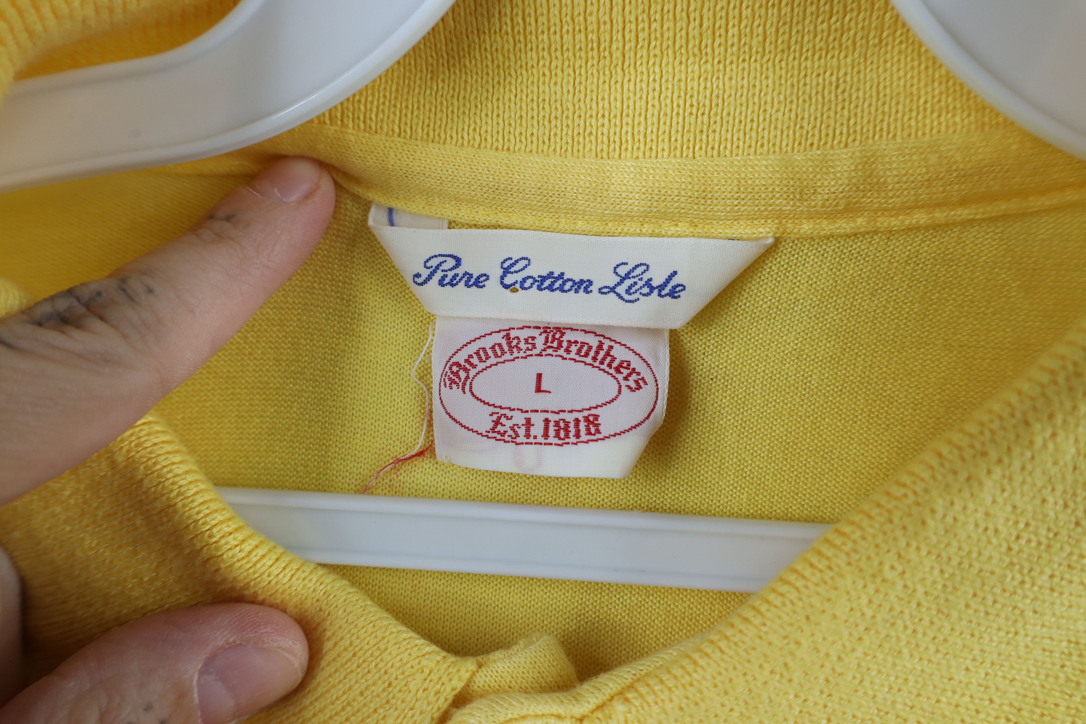 Brooks Brothers × Vintage Vintage 60s 70s Brooks Brothers Lisle Long Sleeve Polo USA Size US L / EU 52-54 / 3 - 8 Thumbnail