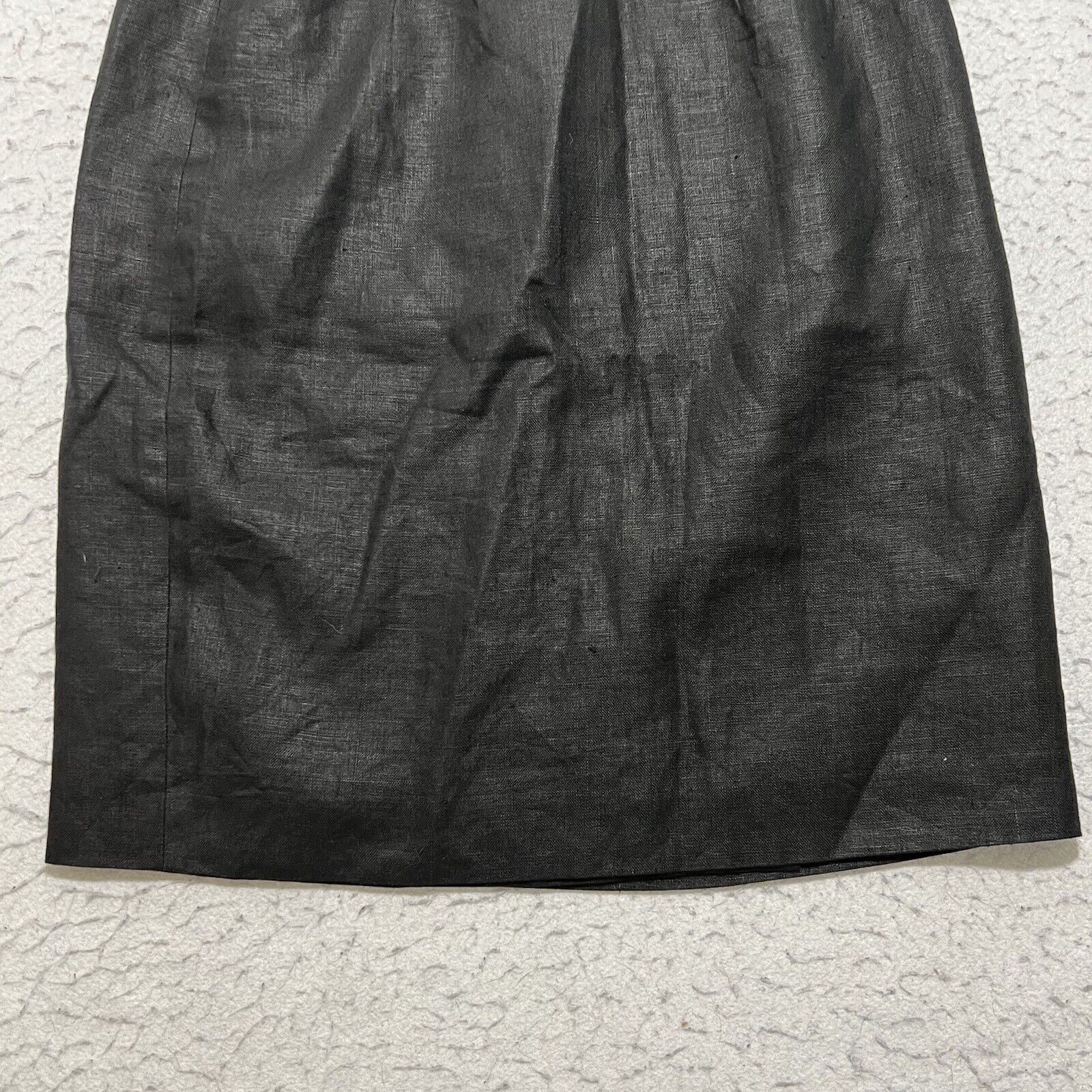 Ann Taylor Vintage Ann Taylor Pure Linen Pencil Skirt Black Made in USA Size 27" / US 4 / IT 40 - 9 Thumbnail
