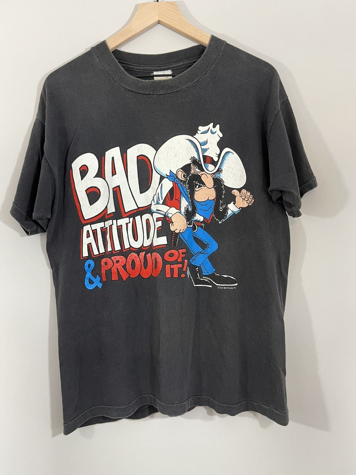 Vintage Single Stitch Faded Cowboy Western Cartoon Tee Size US M / EU 48-50 / 2 - 1 Thumbnail