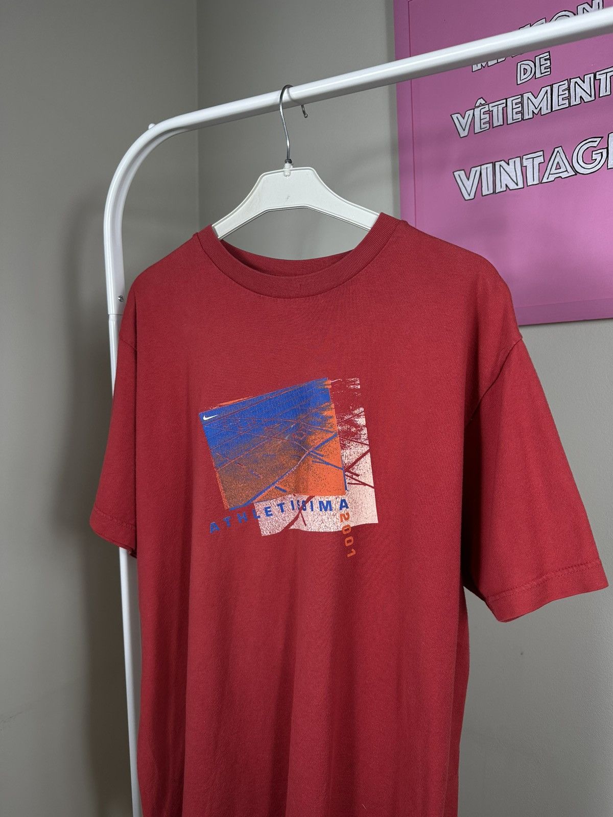 Nike Nike Athletissima 2001 Vintage T Shirt Swoosh Promo Printed Size US M / EU 48-50 / 2 - 3 Thumbnail