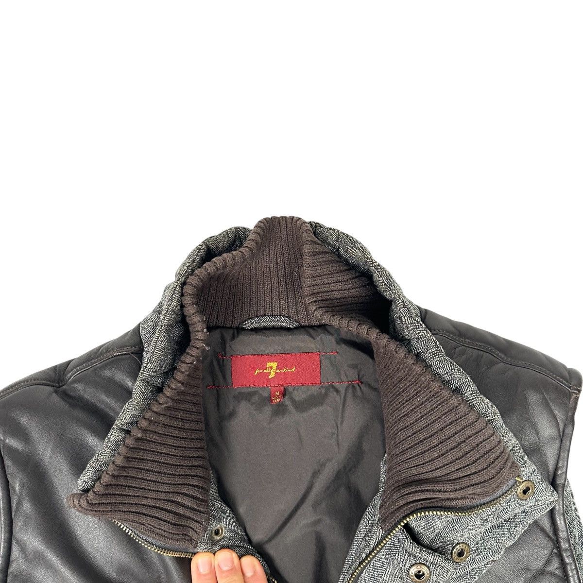 7 For All Mankind 7 For All Mankind Men’s M Puffer Vest Leather Yoke Full Zip Size US M / EU 48-50 / 2 - 3 Thumbnail