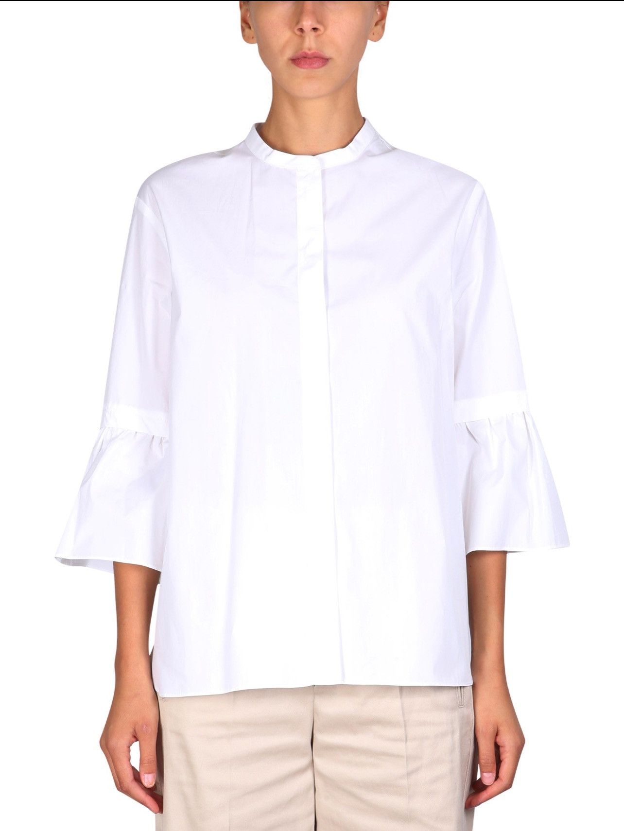 Max Mara S MAX MARA COTTON CURVONE SHIRT Size L / US 10 / IT 46 - 1 Thumbnail