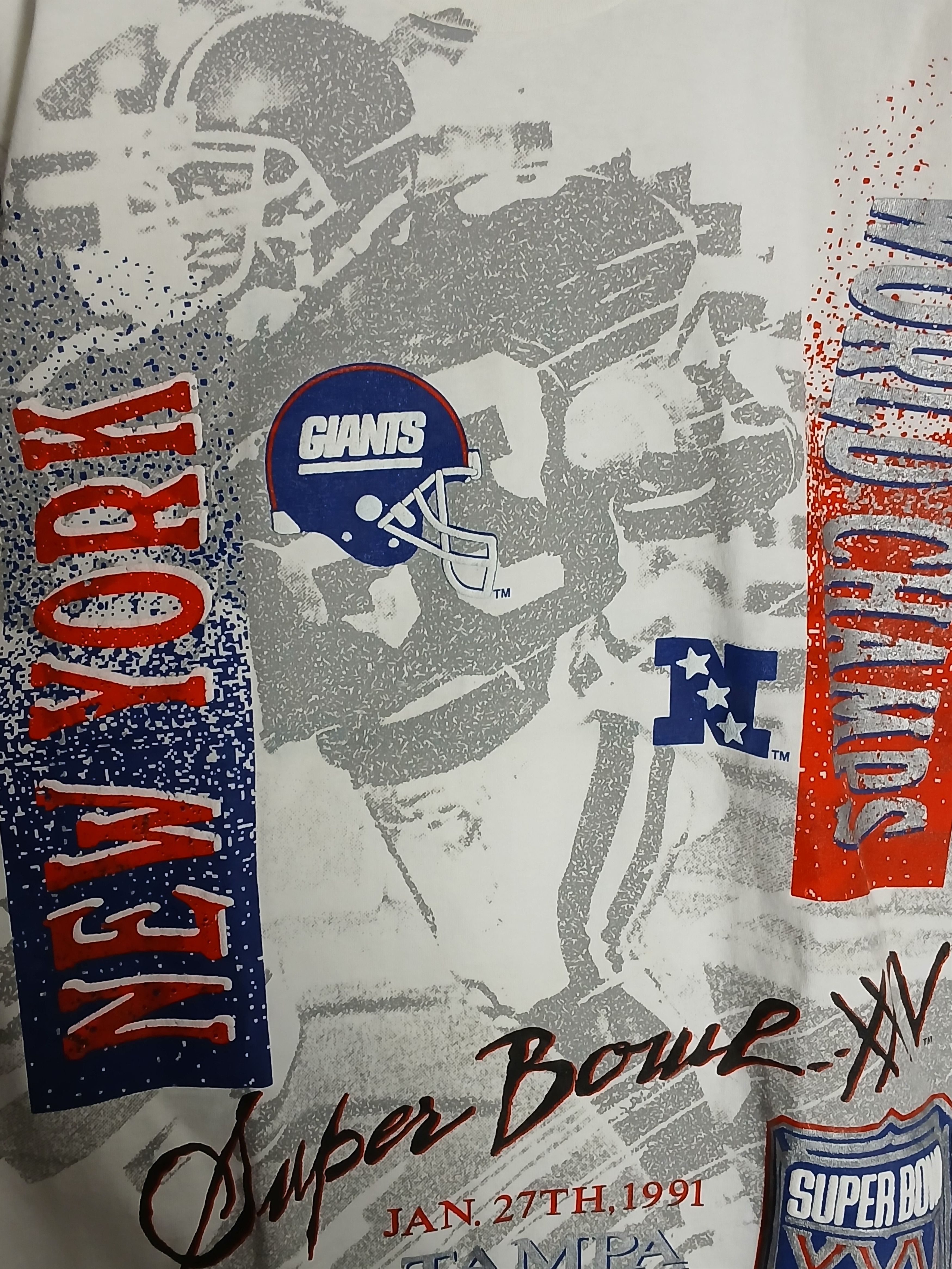 NFL × Vintage Vintage 1991 NFL Super Bowl XXV Single Stitch T-Shirt Size US L / EU 52-54 / 3 - 3 Thumbnail