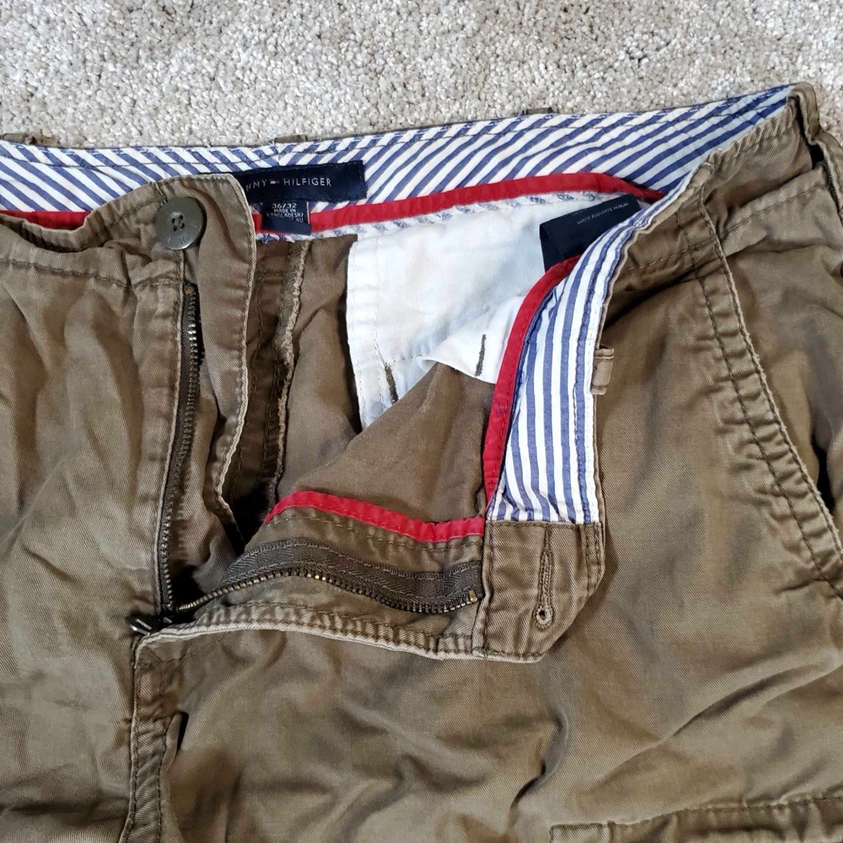 Polo Ralph Lauren Tommy Hilfiger Cargo Pants Men's 36x32 Brown Tan Pockets Workwear Cargo Pocket Logo Classic Dad Modern Outdoor Pants Mens Brown 36x32 Size US 34 / EU 50 - 6 Thumbnail