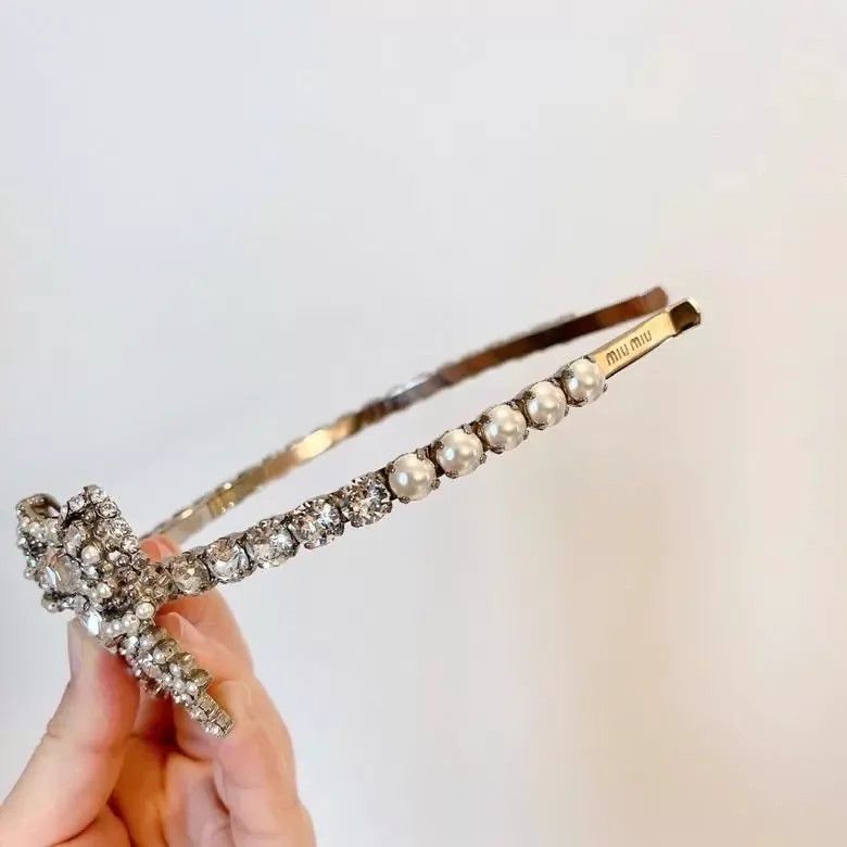 Miu Miu MIU MIU Crystal Pearl Headband Used Size ONE SIZE - 2 Thumbnail