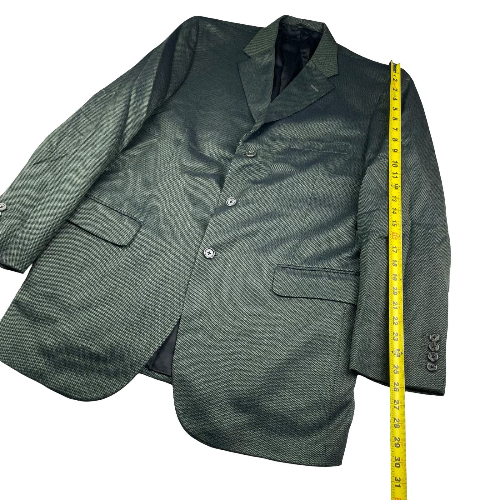 Holland & Sherry Holland & Sherry Men's Bespoke 3-Button Blazer Green Iridesc Size 44L - 12 Thumbnail