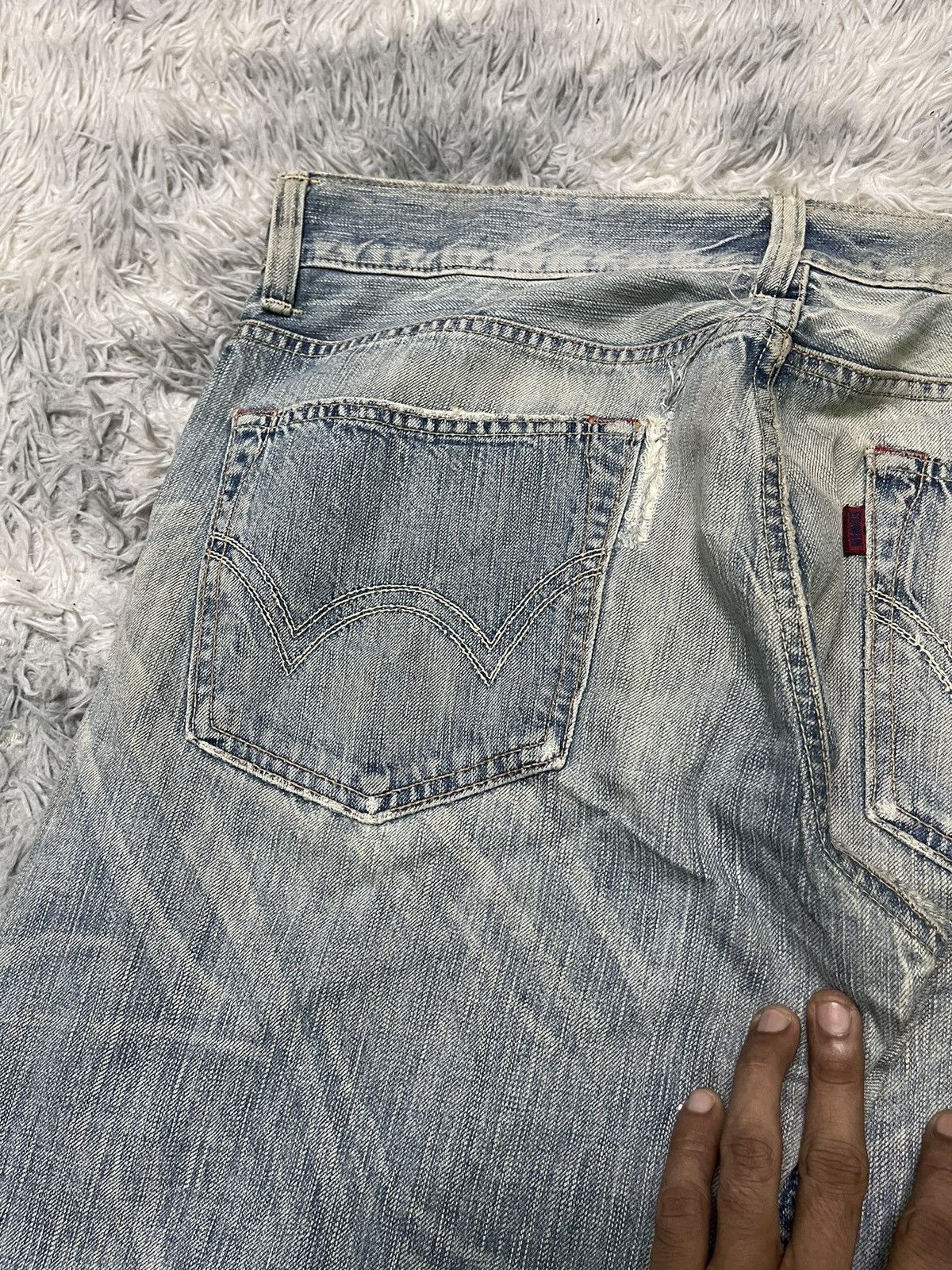 Edwin 2000s EDWIN 503 JEANS RARE DESIGN DISTRESSED Size US 36 / EU 52 - 16 Thumbnail