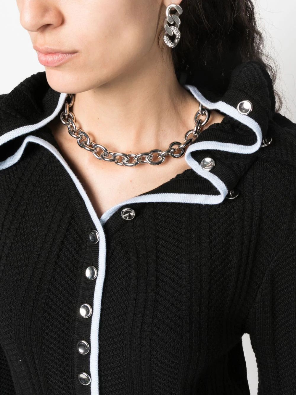 Y/Project o1s22i1n0924 Merino Necklace Wool Dress in Black Size M / US 6-8 / IT 42-44 - 5 Thumbnail