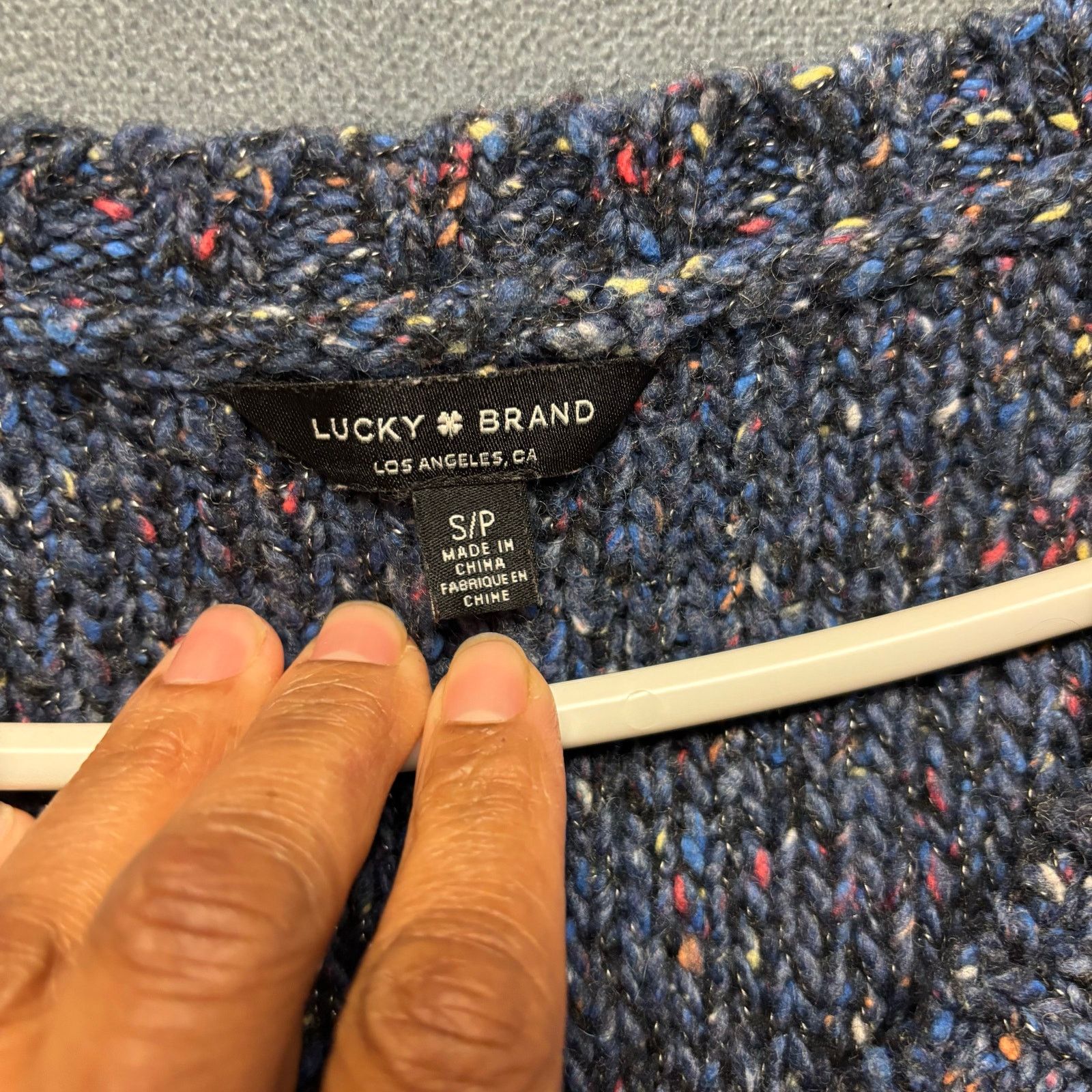Lucky Brand Lucky Brand V Neck Knit Sweater Multicolor Speckled Wool BLD Size M / US 6-8 / IT 42-44 - 3 Thumbnail