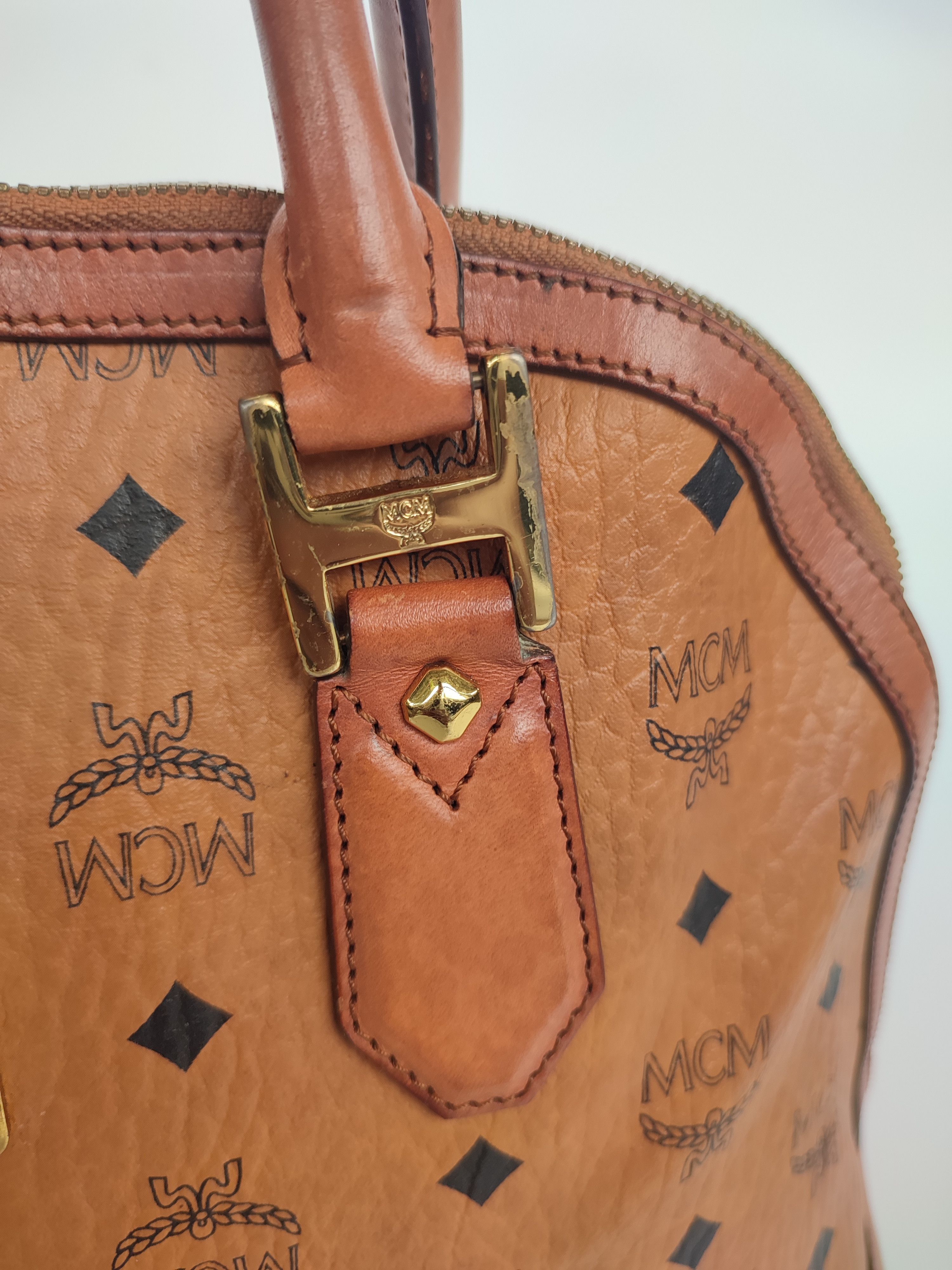 MCM AUTHENTIC MCM COGNAC HERITAGE ALMA HANDBAG Size ONE SIZE - 5 Thumbnail