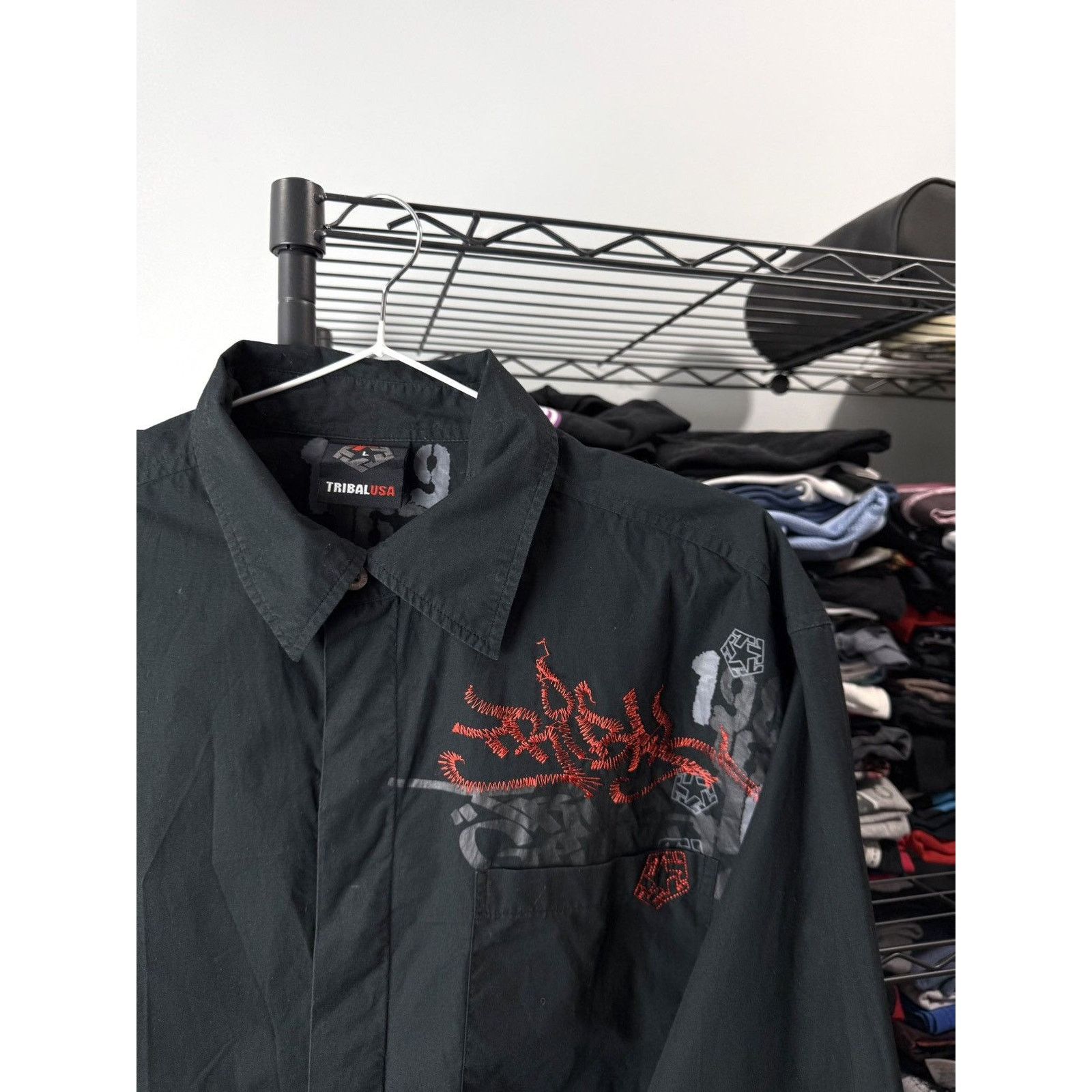 Tribal Streetwear Vintage Tribal USA Y2K Rap Hip Hop Style Shirt Tapout Jnco Size US L / EU 52-54 / 3 - 2 Thumbnail