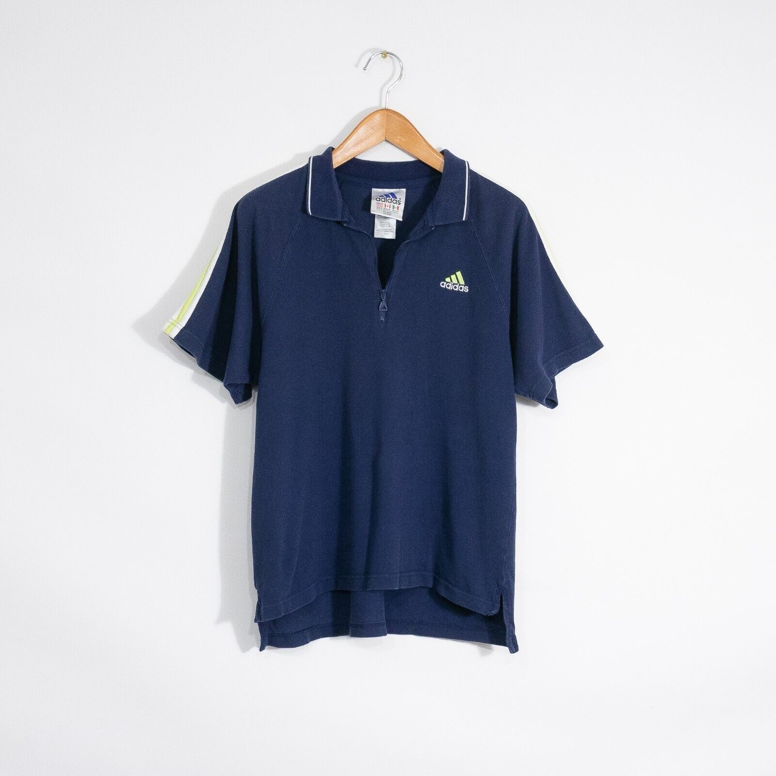 Adidas Vintage Adidas Zip Up Polo Shirt Mens Small - 3 Stripe Sport Size US S / EU 44-46 / 1 - 1 Thumbnail