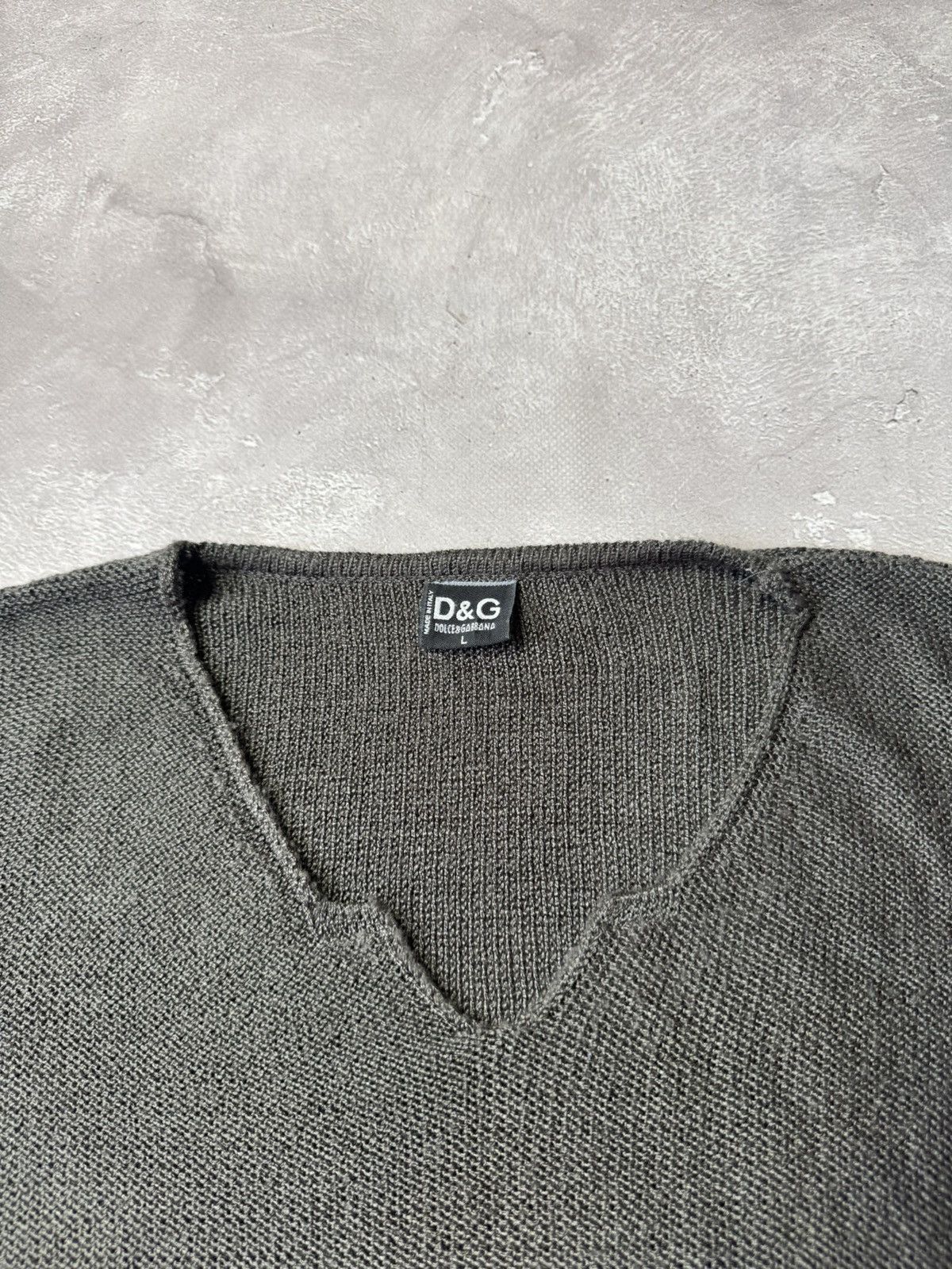 Vintage Vintage Dolce Gabbana bootleg Knit V-neck Sweater Size US L / EU 52-54 / 3 - 4 Thumbnail