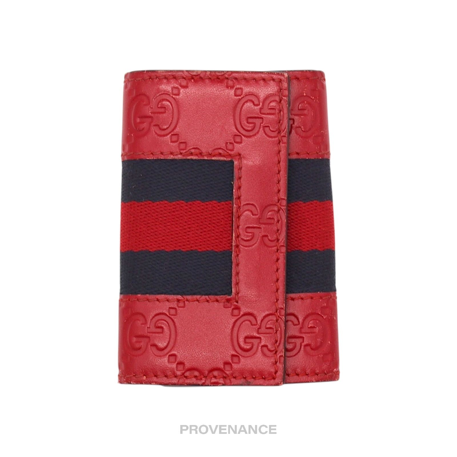 Gucci 🔴 Gucci GG Web 6 Key Holder - Red Guccissima Leather Size ONE SIZE - 3 Thumbnail