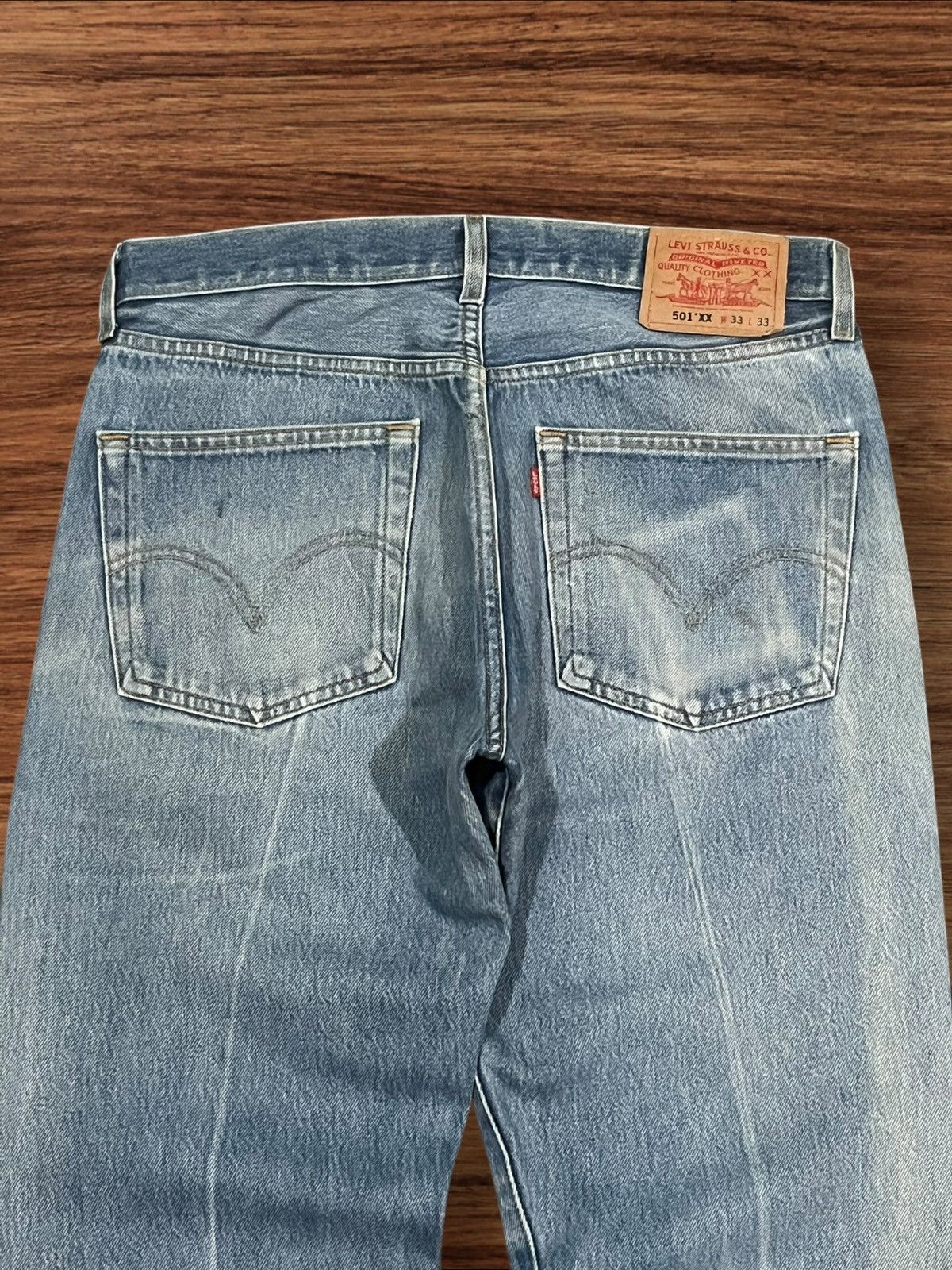 Levi's Levi’s 501 XX Vintage Inspired Washed Button Fly Blue Jeans Size US 33 - 10 Thumbnail