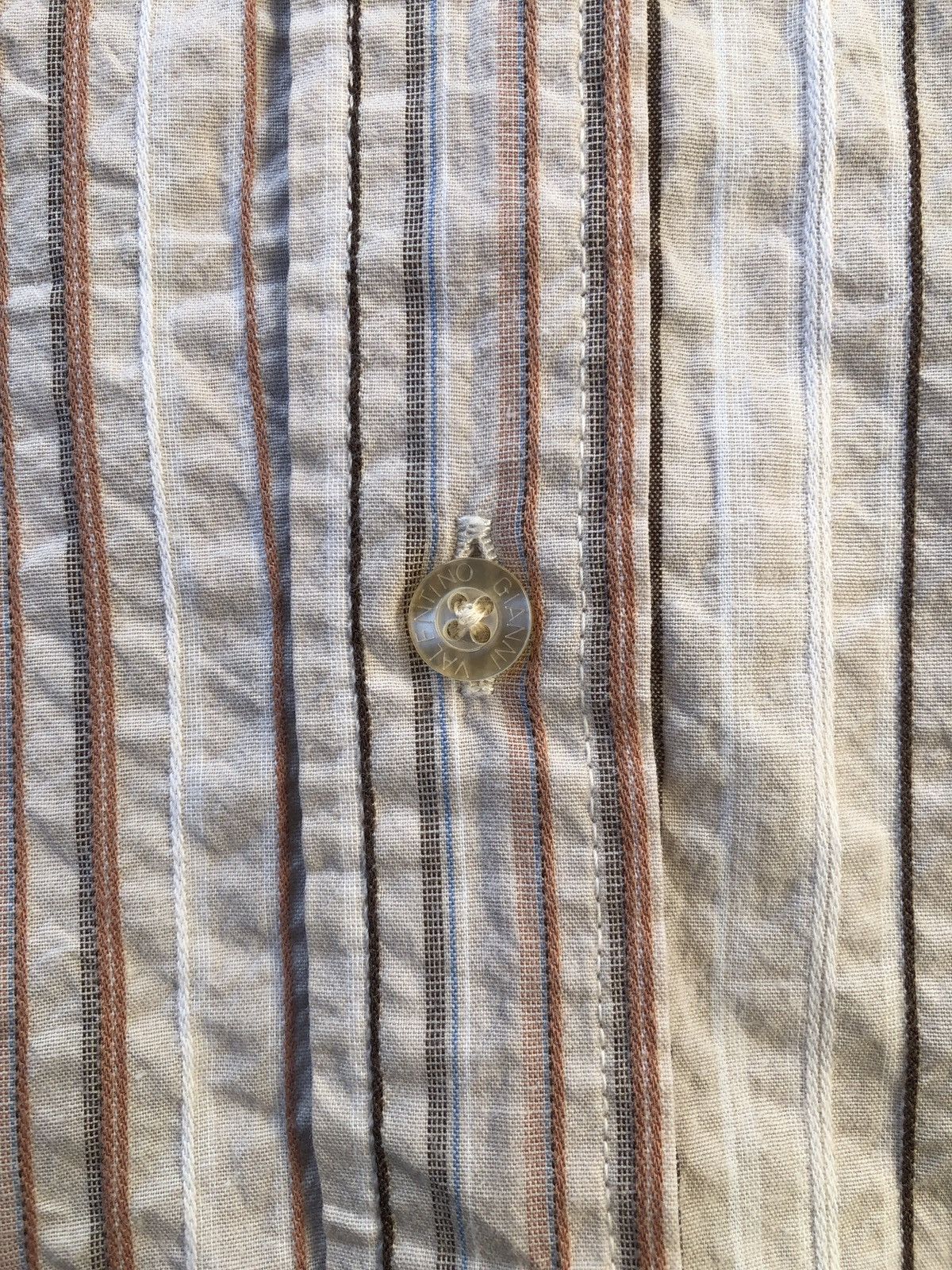 Gianni Valentino VTG Gianni Valentino Japan Fabric ShirtnStripe Long Sleeve Size US L / EU 52-54 / 3 - 5 Thumbnail