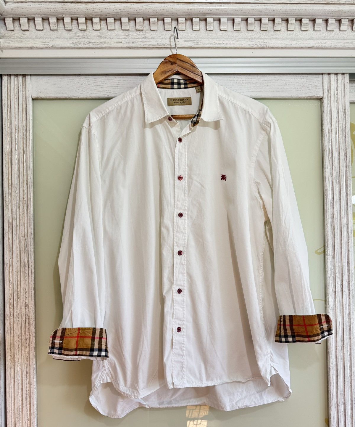Burberry London Button Up Long Sleeve White Shirt