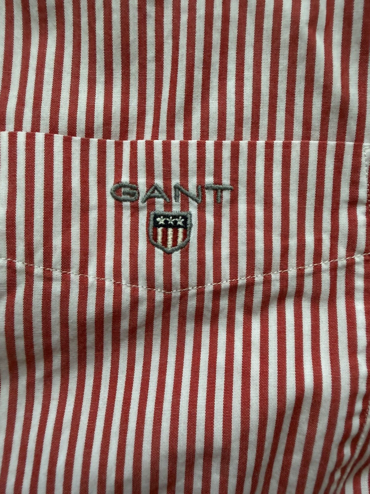 Gant GANT The Poplin Banker Red White Long Sleeve Shirt Size Mens Size US L / EU 52-54 / 3 - 3 Thumbnail