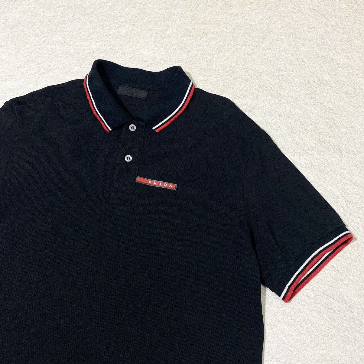 Prada 🔥RARE🔥 Prada Red Tab Poloshirt Size US L / EU 52-54 / 3 - 2 Thumbnail