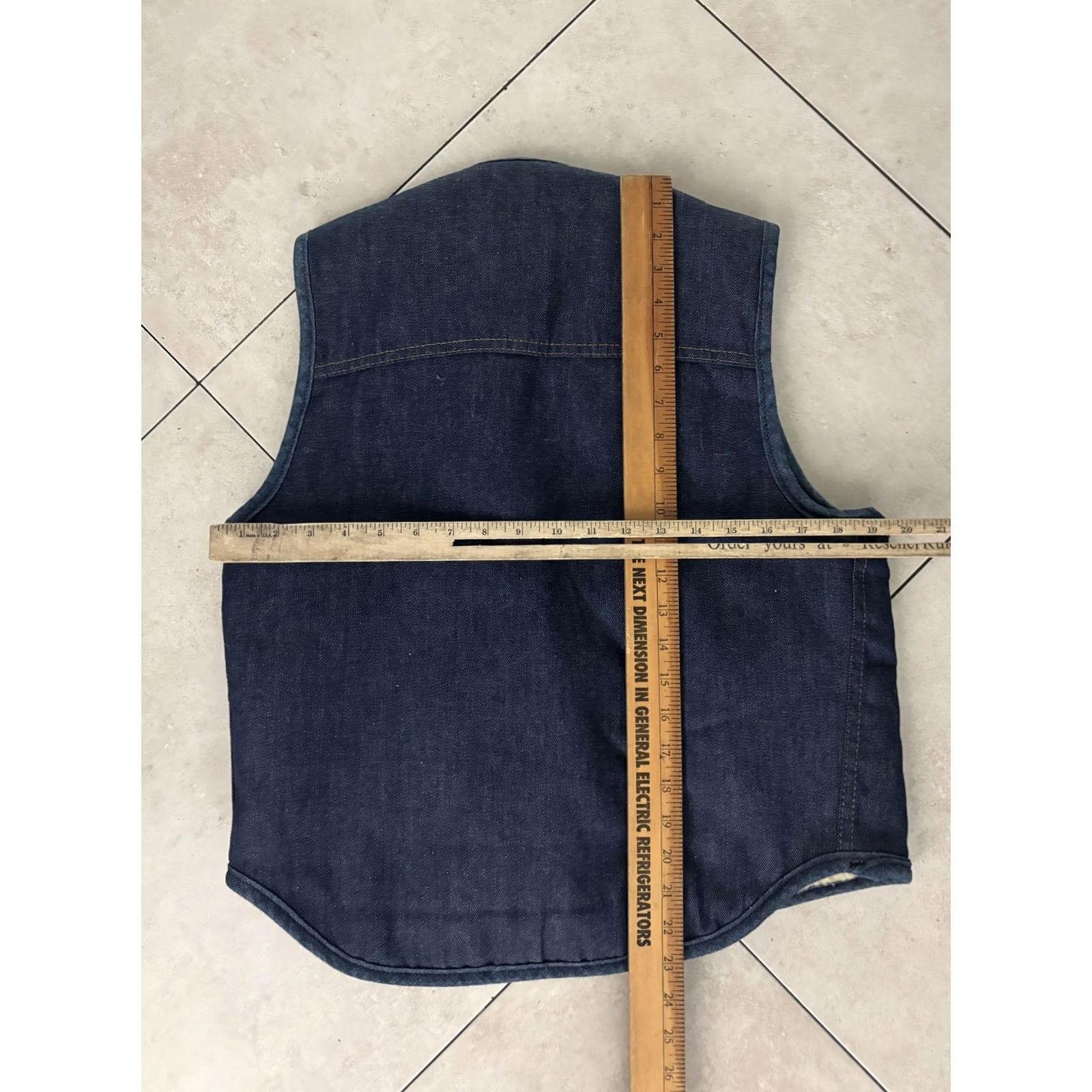 Denime VINTAGE Roebucks Vest Mens Medium Blue Denim Sherpa Lined Western Workwear 70s Size US M / EU 48-50 / 2 - 8 Thumbnail