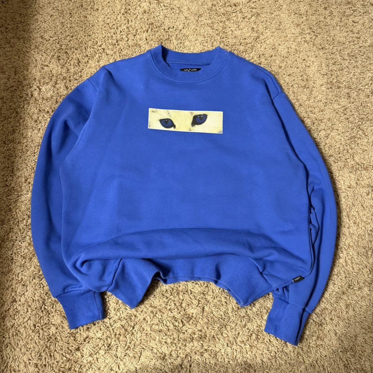 Men’s Golf Wang Cat Eyes Box Logo Crewneck Sweatshirt Sz M