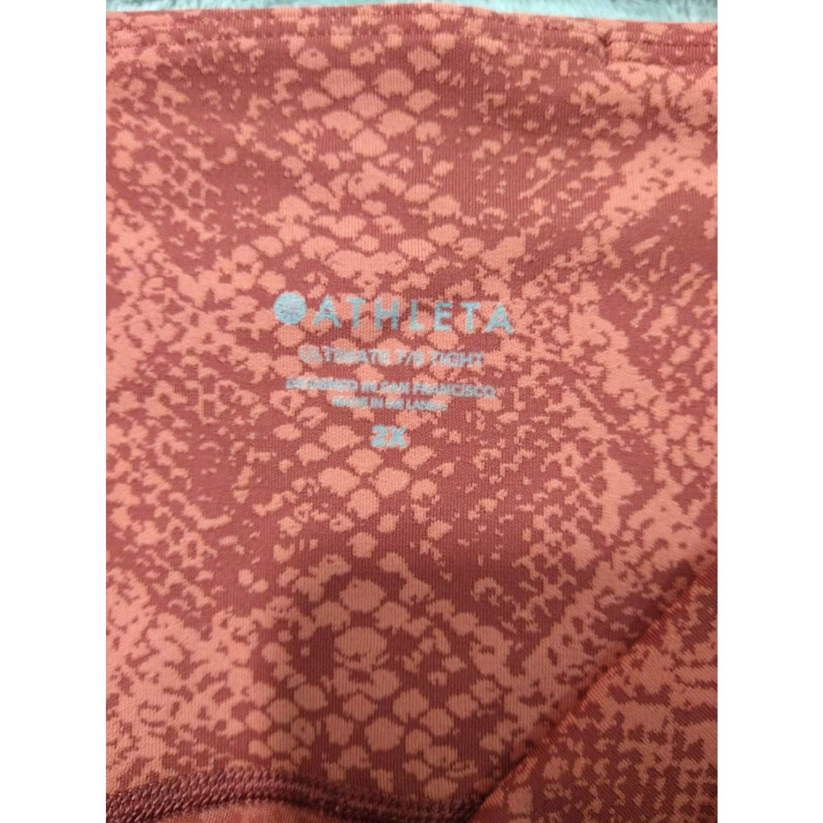 Athleta Athleta Leggings Womens 2X Orange Snake Ultimate Stash Pocket Pull On Size 40" / US 18 - 7 Thumbnail