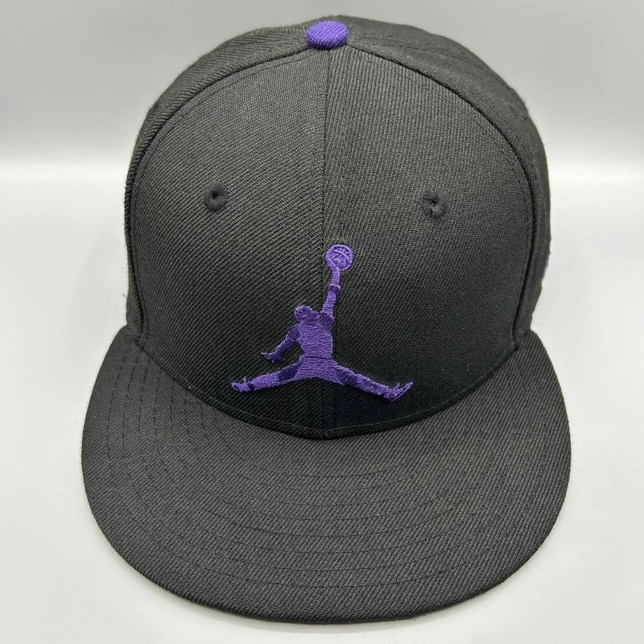 Jordan Brand Air Jordan Hat Men Black Purple Embroidered Snap Back Wool Size ONE SIZE - 1 Thumbnail