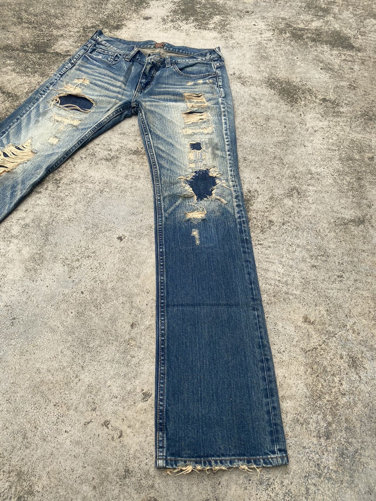JACKROSE × Japanese Brand Flare Jeans Jackrose Distressd Clawkmark Boro Bootcut Size US 30 / EU 46 - 2 Thumbnail