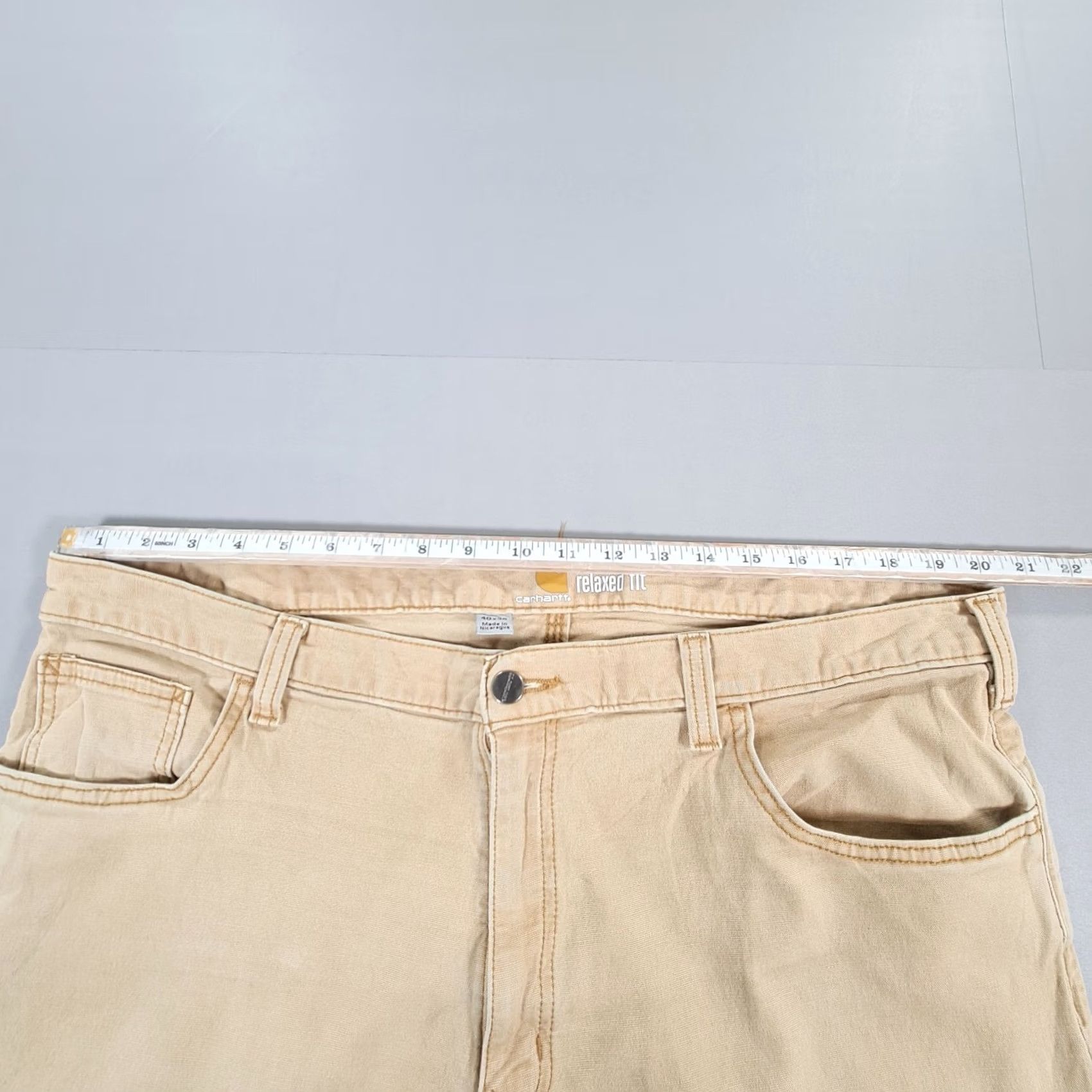 Carhartt VINTAGE Carhartt Mens Trousers Beige W30 L30 Rugged Flex Relaxed Fit Canvas Pants 102517 Size US 40 / EU 56 - 7 Thumbnail