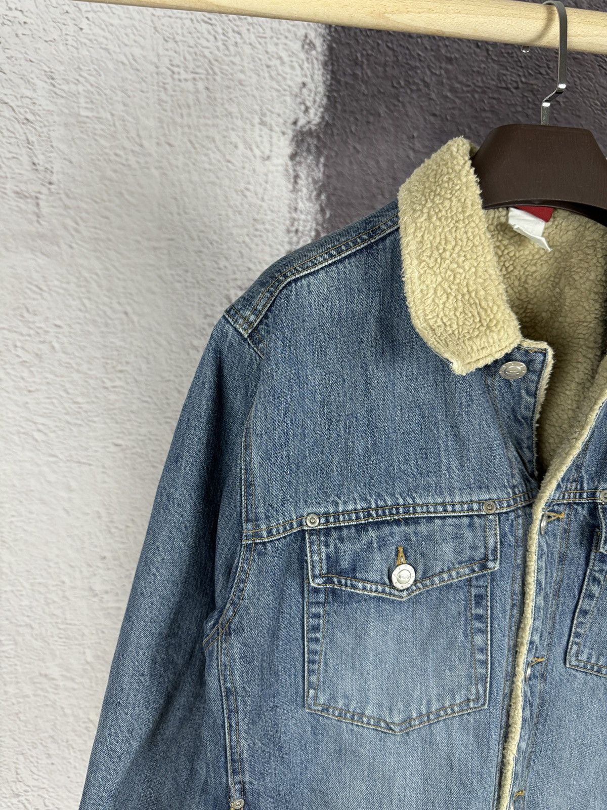 Oakley Vintage y2k Oakley Lined Sherpa Denim Jacket Four Pocket Size US L / EU 52-54 / 3 - 10 Thumbnail