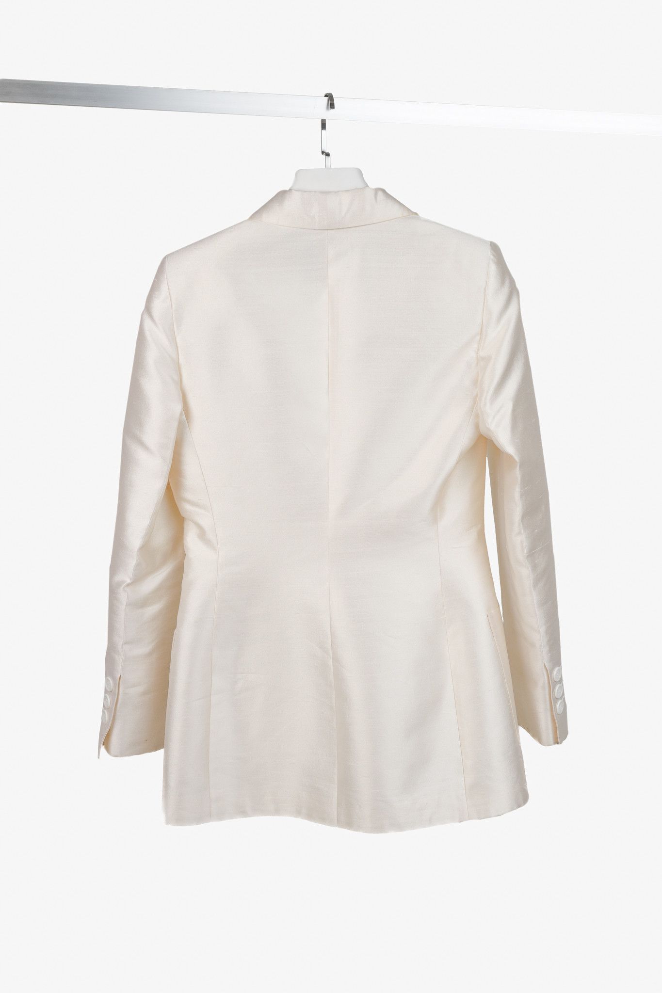 Other Ron Leal Vintage Classic Off White Raw Silk Blazer Size S / US 4 / IT 40 - 2 Thumbnail