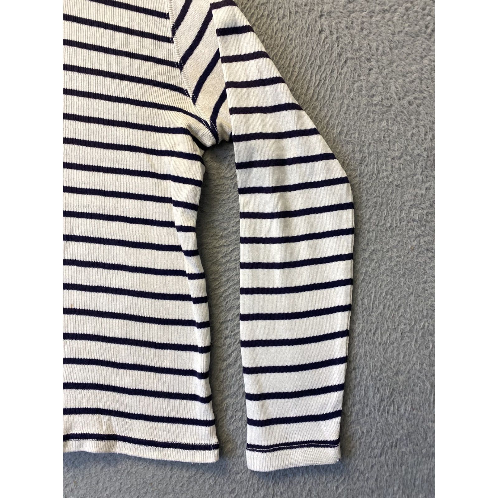 Banana Republic Banana Republic Women's Blouse S Multicolor Stripes Long Sleeve Mock Neck Casual Shirt Size S / US 4 / IT 40 - 2 Thumbnail