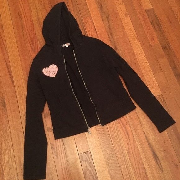 Other Bejeweled Rhinestone Heart zip hoodie sweatshirt Size S / US 4 / IT 40 - 1 Thumbnail