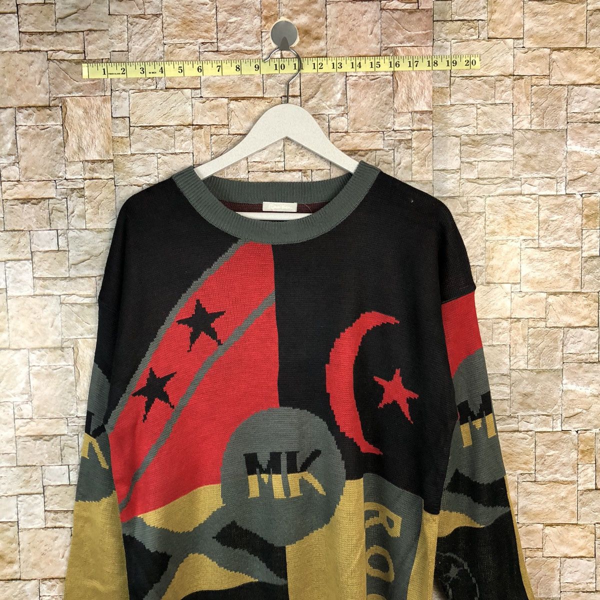 Homespun Knitwear × Japanese Brand Ladies Fashion vintage art design Red Knitwear #A1105 Size L / US 10 / IT 46 - 2 Thumbnail