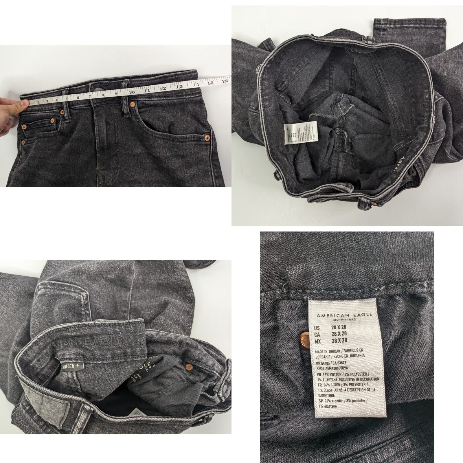 American Eagle Outfitters American Eagle Outfitters Jeans Slim 28x28 Black Denim 5-Pocket Slim Straight Mens Pants Size US 28 / EU 44 - 8 Thumbnail