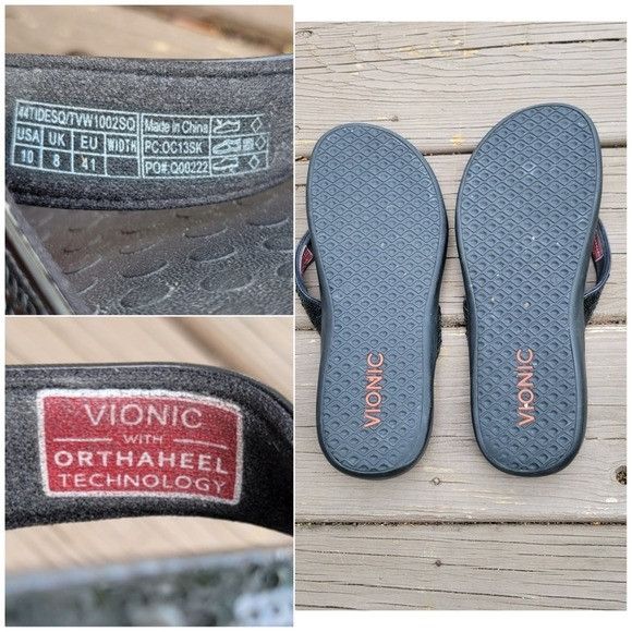 Vionic Vionic Tide Black Sequin Flip Flop Thong Sandals Size Woman' Size US 10 / IT 40 - 6 Thumbnail
