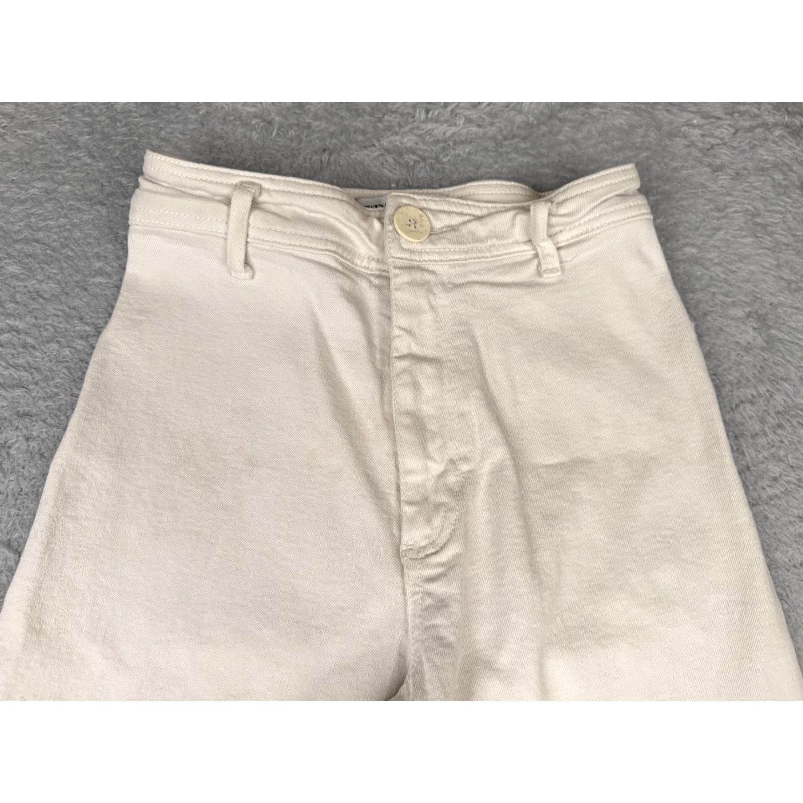 Zara Zara White Denim Wide Leg Jeans Women Size 4 High Rise Cotton Blend 24x27 90s Size 27" / US 4 / IT 40 - 4 Thumbnail