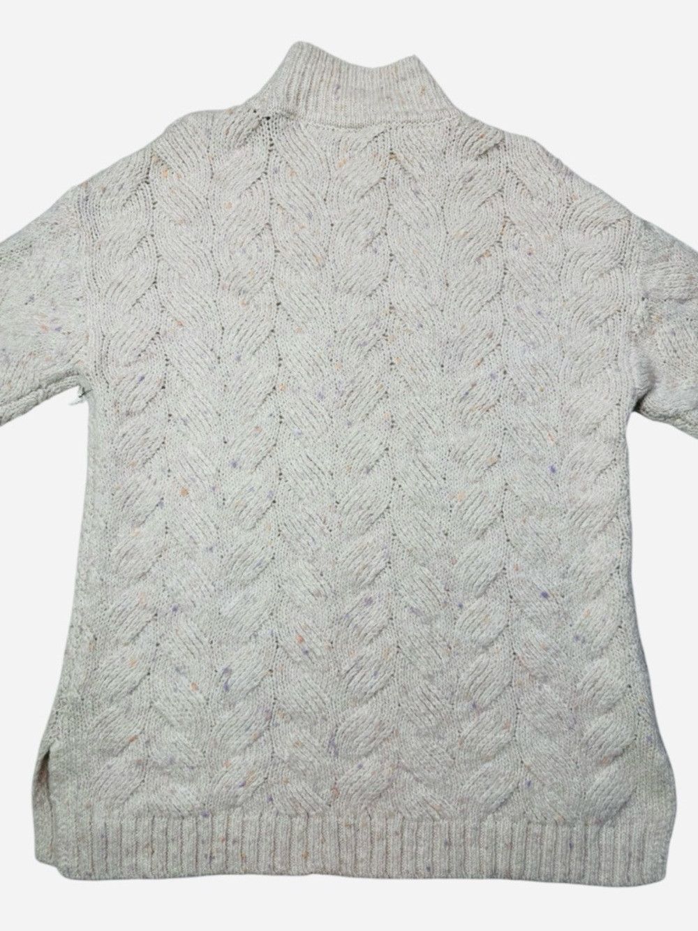 Joie NWT New Joie Cream Cable Knit Wool Blend Mock Neck Sweater Size L / US 10 / IT 46 - 3 Thumbnail