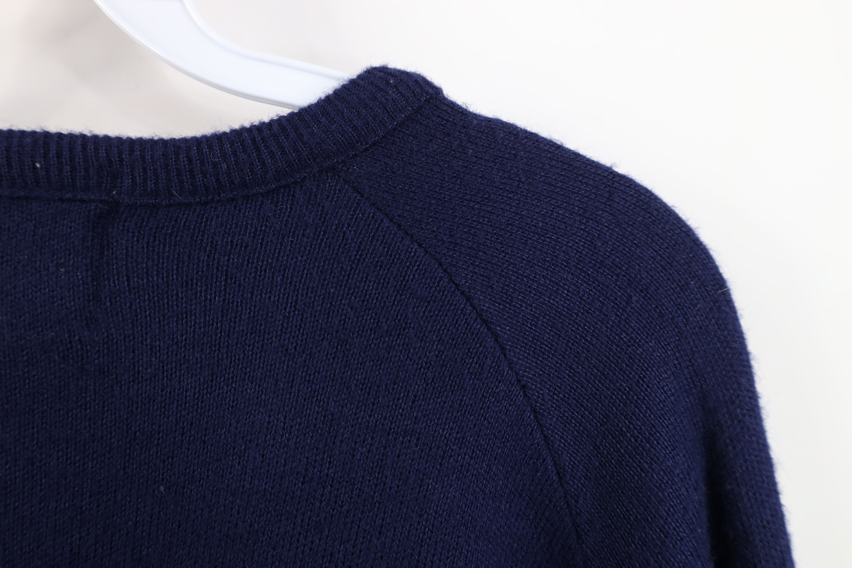 Vintage Vintage 70s AC Delco Knit V-Neck Sweater Navy Blue USA Size US M / EU 48-50 / 2 - 8 Thumbnail