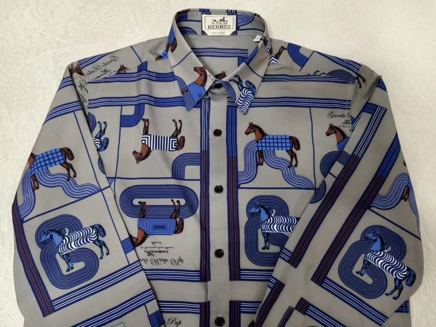 Hermes Hermes Long-Sleeve Silk Shirt Size US M / EU 48-50 / 2 - 2 Thumbnail