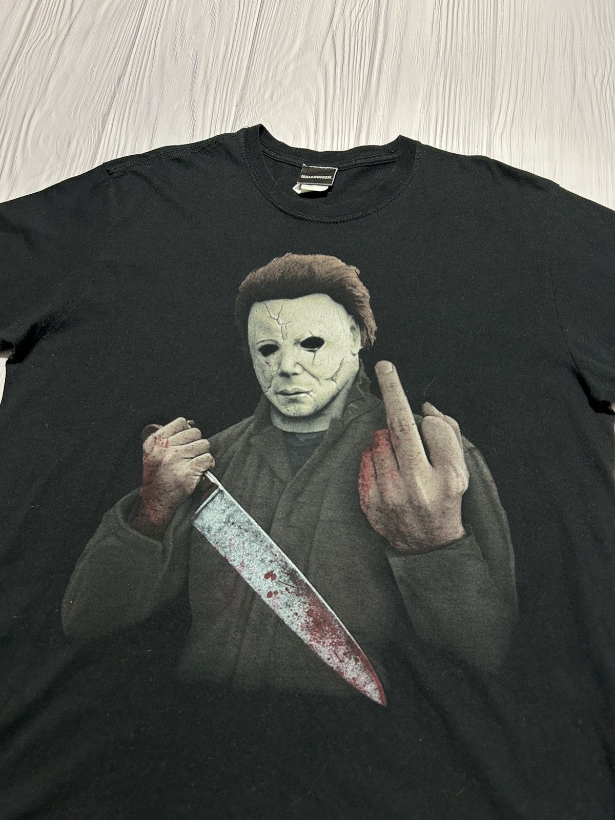 Expert Horror Vintage Y2K Halloween Horror Fuck You Big Print T-Shirt Size US XL / EU 56 / 4 - 5 Thumbnail