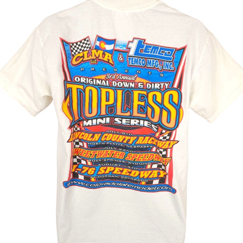 Gildan VINTAGE Gildan T-Shirt Mens M White Racing Dirt Track Y2K Down & Dirty Topless Size US M / EU 48-50 / 2 - 4 Thumbnail