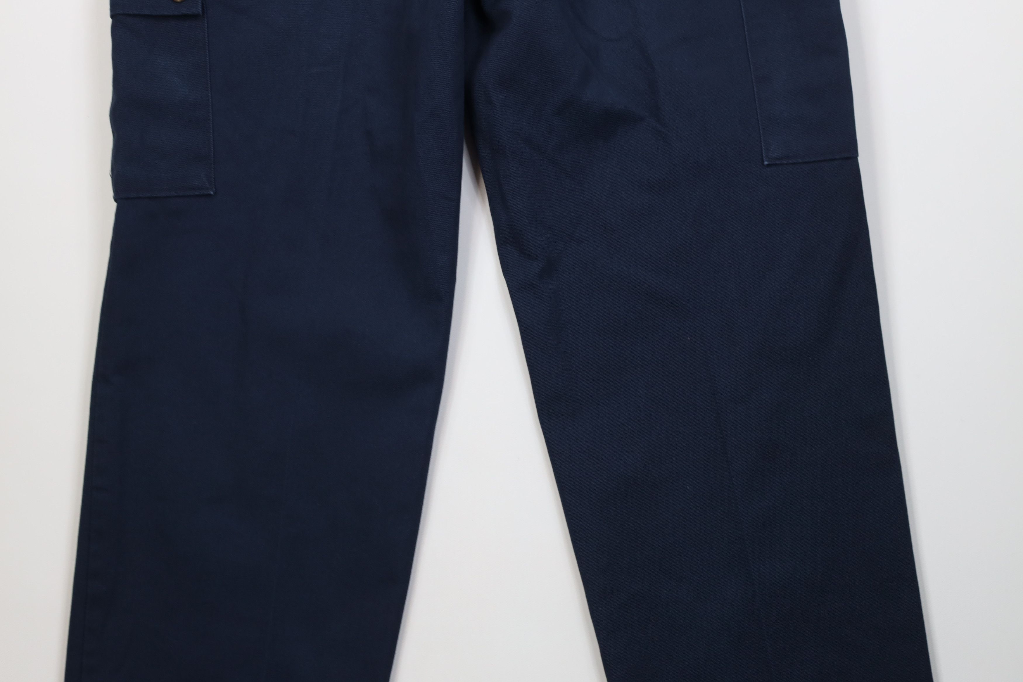 Vintage Vintage 90s Streetwear Wide Leg Cargo Pants Navy Workwear Size US 36 / EU 52 - 13 Thumbnail
