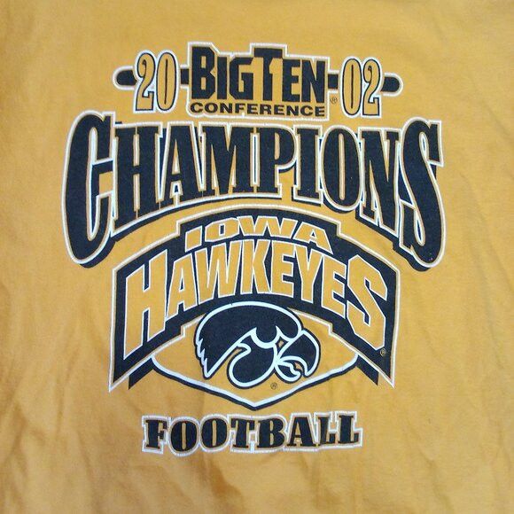 NCAA Vintage Iowa Hawkeyes Football Big 10 Champions 2002 T-Shirt Size US L / EU 52-54 / 3 - 1 Thumbnail
