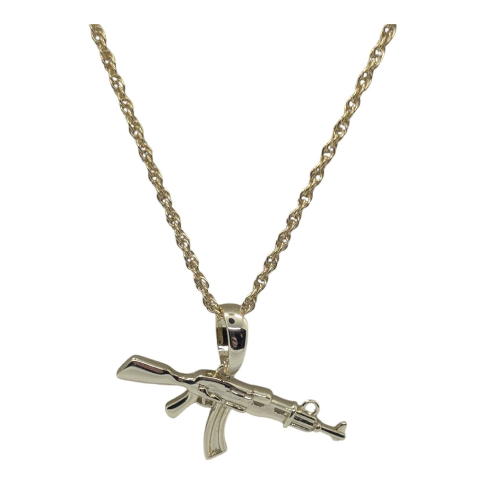 The Unbranded Brand 14 KT Gold Filled AK-47 and 14 KT Gold Filled Rope Necklace Size ONE SIZE - 1 Thumbnail