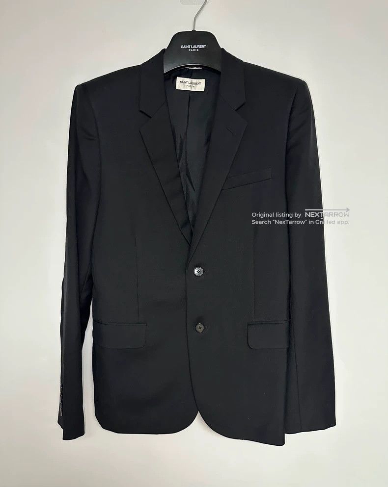 Saint Laurent Paris Slp Hedi Black Wool Blazer Size 48r, Men's