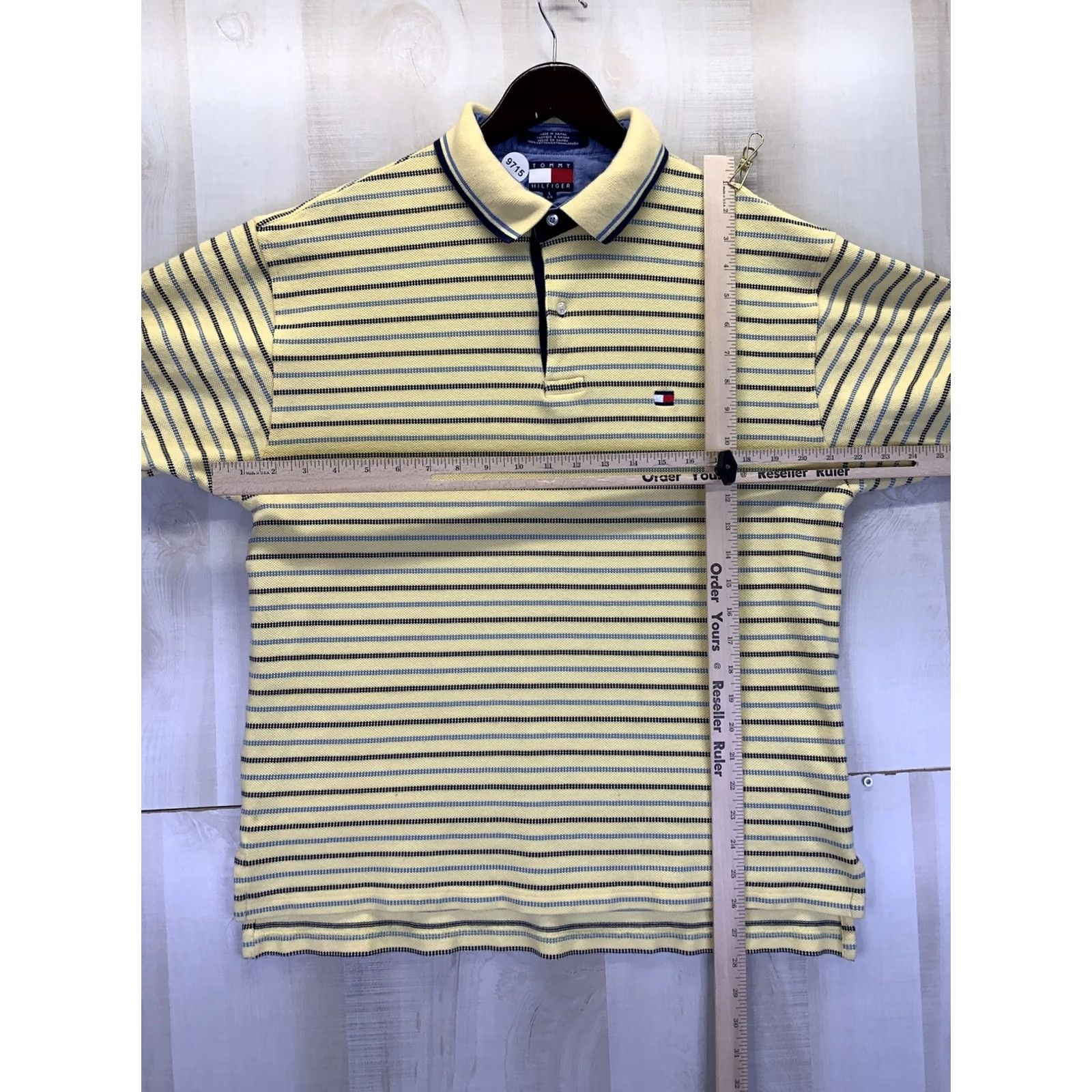 Tommy Hilfiger Tommy Hilfiger Shirt Mens L Yellow Stripe Cotton Polo Size US L / EU 52-54 / 3 - 6 Thumbnail
