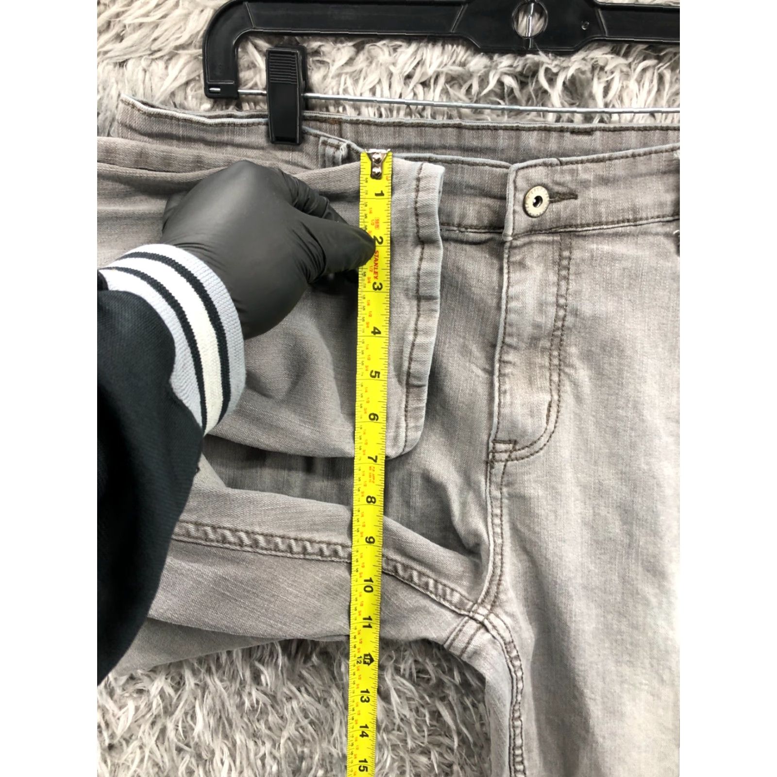 Vintage Flypaper Jeans Slim Straight 38x30 Mens Mid Gray Solid Denim 5-Pocket Modern Classic Size US 38 / EU 54 - 4 Thumbnail