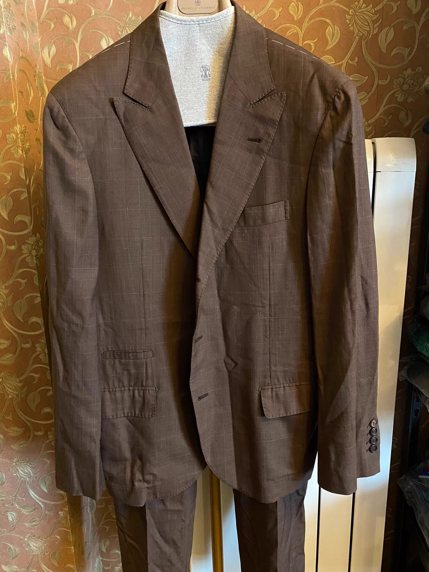 Brunello Cucinelli BRUNELLO CUCINELLI Wool Linen Silk Blend Suit Size 48 Size 50R - 1 Thumbnail